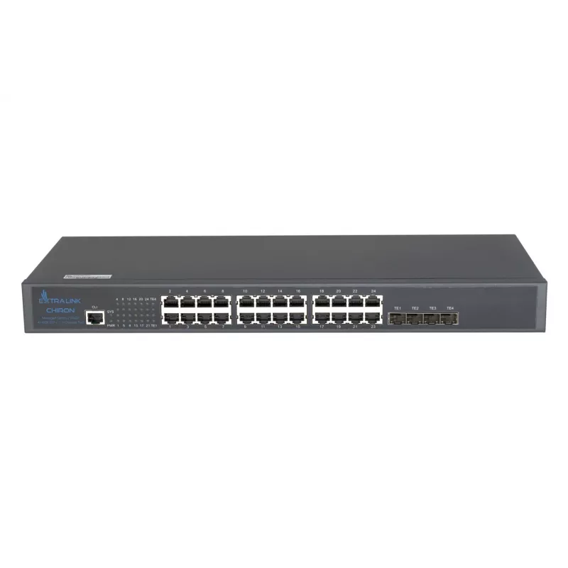 Switch gestionado Extralink Chiron 24x RJ45 1000Mb/s 4x SFP+ L3