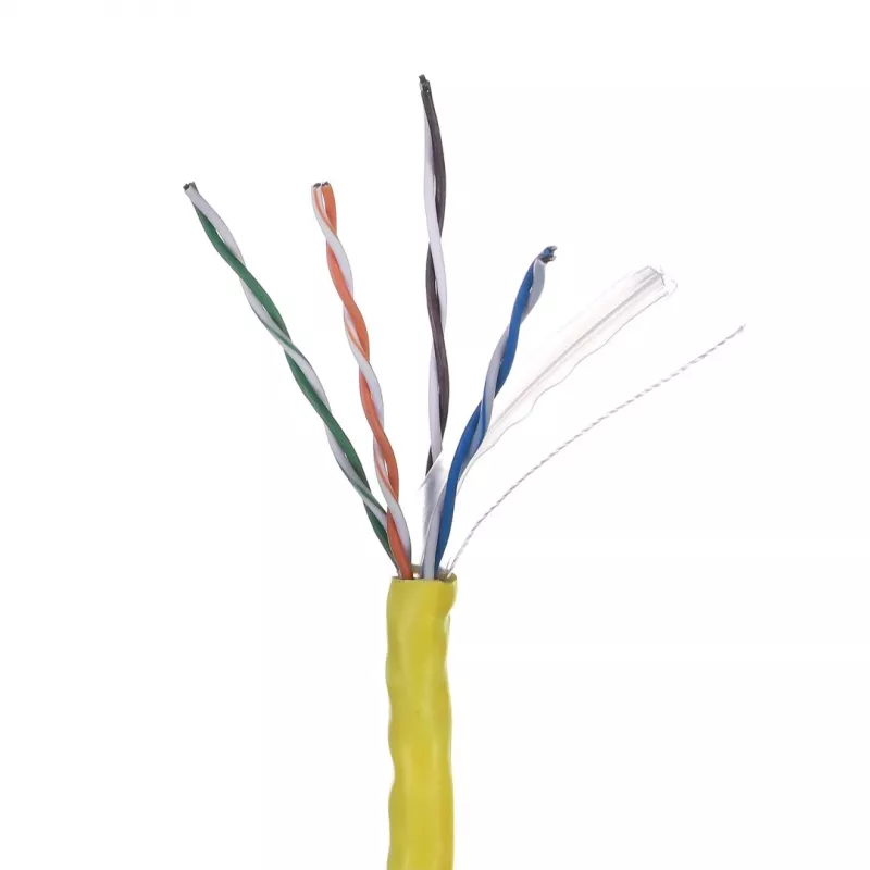 Cable de red LANBERG LCU6-10CC-0305-Y U/UTP Cat6 305 m amarillo, 23 AWG, 250 MHz