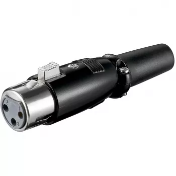Wentronic Goobay conector hembra de micrófono, 3 polos - carcasa negra (11680)