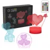 Set de lámpara LED decorativa Manta SNL115RGB RGB 3D corazón