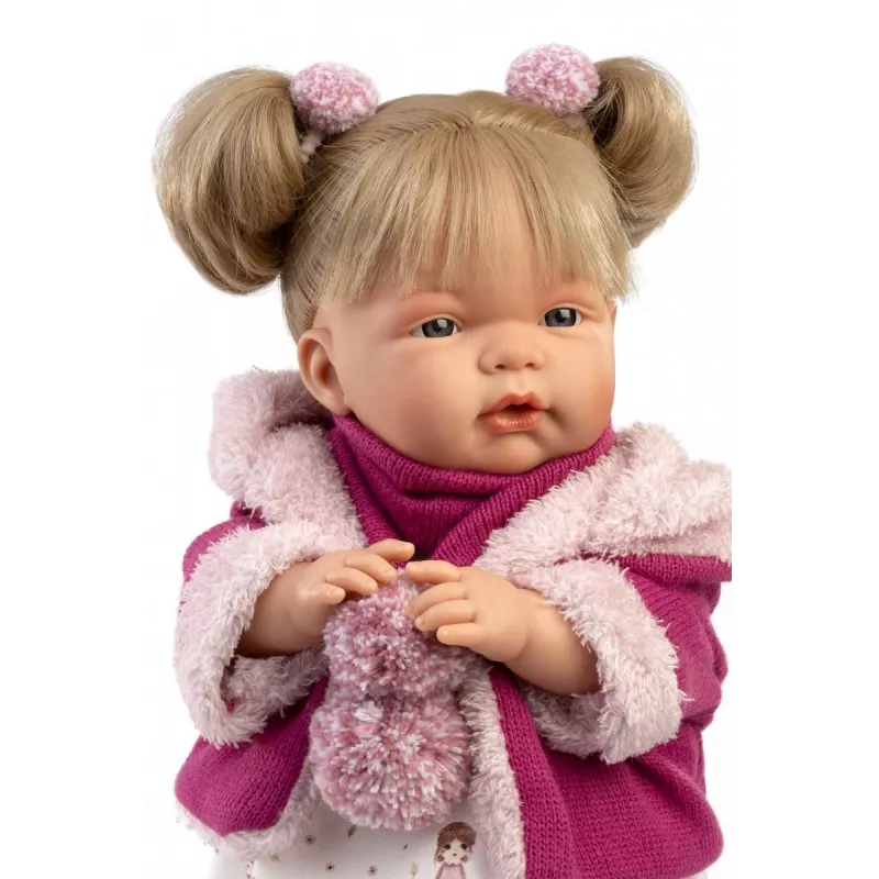 Muñeca Joelle 38 cm de Llorens — muñeca bebé llorona con rasgos realistas y cuerpo blando