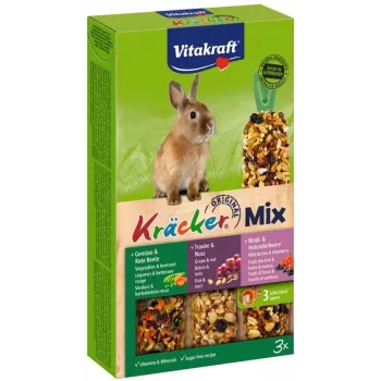 Snacks para mascotas pequeñas Vitakraft 25227 — mezcla de uva, fruta, verdura y nuez para conejos, 160 g