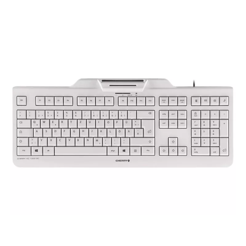 CHERRY KC 1000 SC Teclado con cable para tarjetas inteligentes gris claro USB QWERTY UK