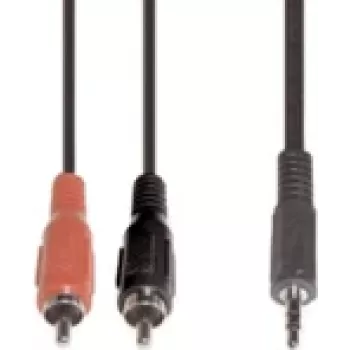 Cable de audio e+p B 113/2 2,5 m 2 x RCA a 3,5 mm negro