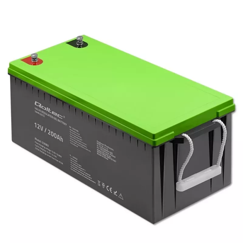 Batería de gel Qoltec | 12V | 200Ah | GEL | 59,5 kg