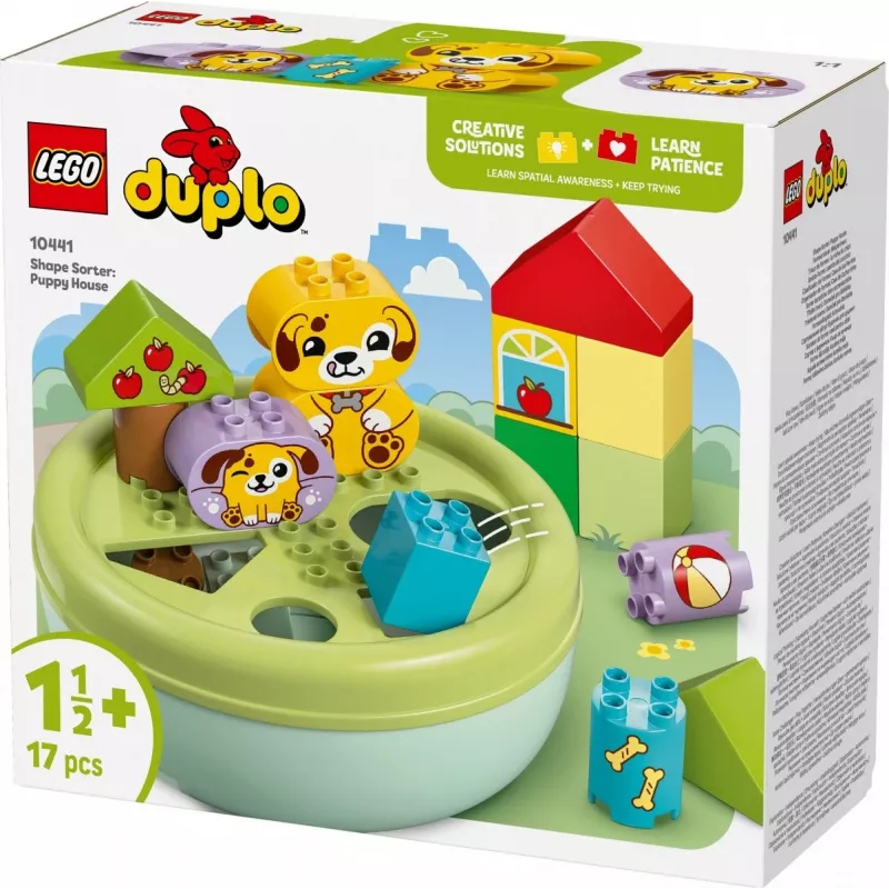LEGO DUPLO Clasificador de formas Casa de cachorros 10441, 17 piezas, para niños de 1½–5 años