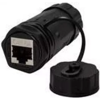 LogiLink Professional - Acoplador de red - RJ-45 (H) a RJ-45 (H) - STP - CAT 6a - para exteriores - negro