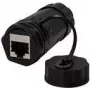 LogiLink Professional - Acoplador de red - RJ-45 (H) a RJ-45 (H) - STP - CAT 6a - para exteriores - negro