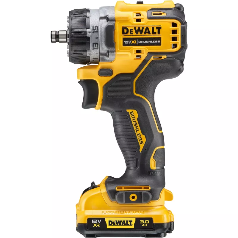 DeWALT DCD703L2T-QW 12 V XR taladro atornillador a batería con cabezales intercambiables, 2x 3,0 Ah Li-Ion, 4 cabezales, 1500 rpm, portabrocas sin llave de 10 mm, 0,9 kg, amarillo/negro