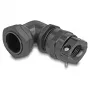 Prensaestopas DeLOCK 90° PG21 negro con alivio de tracción y protección antikinking