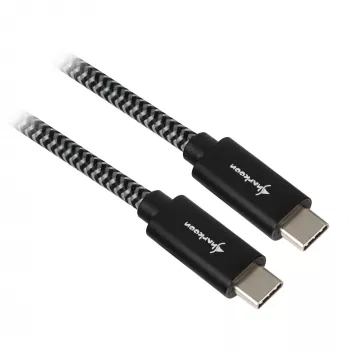 Cable USB 3.2 Gen 2, conector macho USB-C > conector macho USB-C (negro/gris, 0,5 metros, con funda)