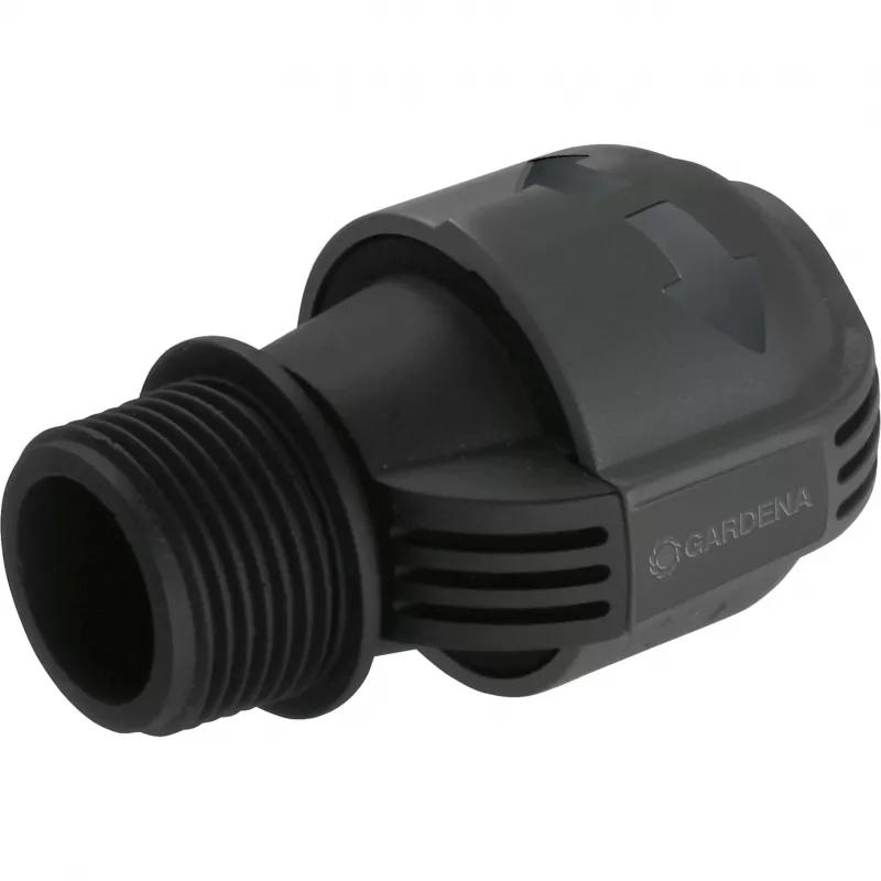 Conector para sistema de riego 25 mm > 1, conector negro/gris