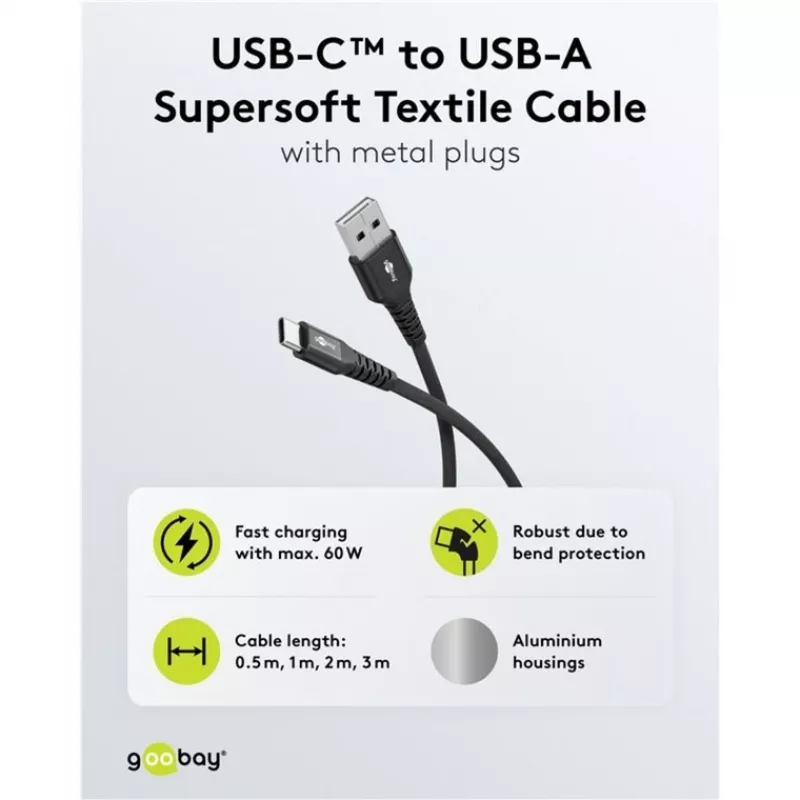 Goobay 74528 cable USB negro