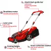 Cortacésped a batería profesional RASARRO 36/38, 36 voltios (2x18 V) (rojo/negro, 2 baterías de litio-ion 4,0 Ah)