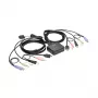 Eaton Tripp Lite series conmutador KVM USB/HD de 2 puertos con audio/vídeo, cables y uso compartido de periféricos USB - Conmutador KVM/audio/USB - 2 x KVM/audio/USB - 1 usuario local - Sobremesa