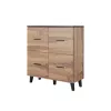 Aparador Cama LOTTA 110 4D roble wotan + negro mate