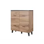 Aparador Cama LOTTA 110 4D roble wotan + negro mate