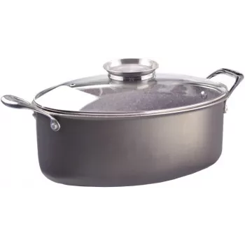 Olla de cocción lenta Pensofal Invictum Professional ovalada 32 cm con 2 asas y tapa de cristal