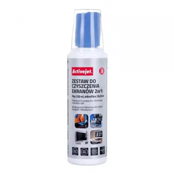 Paños y líquido de limpieza de equipos ActiveJet AOC-269, paño de microfibra 200x200 mm, spray 250 ml, 2 uds.