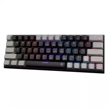 Teclado mecánico gaming White Shark Wakizashi WAKIZASHI-2 con switches US Red, negro-gris