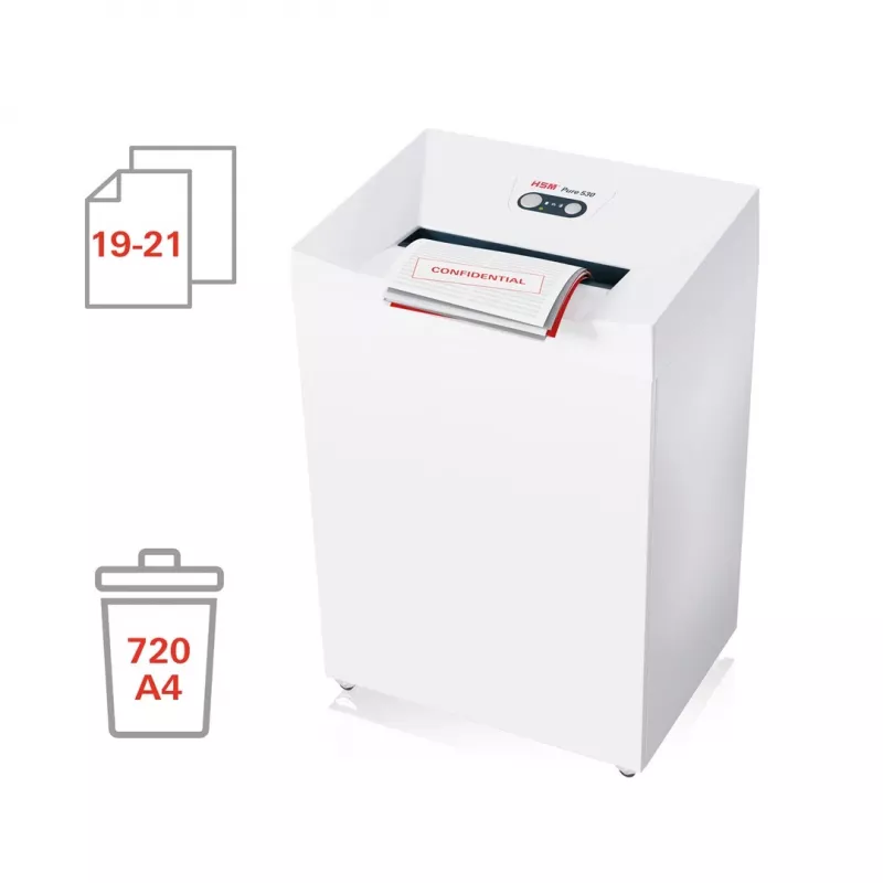 Destructora de papel HSM Pure 530, 80 l, 3,9 mm