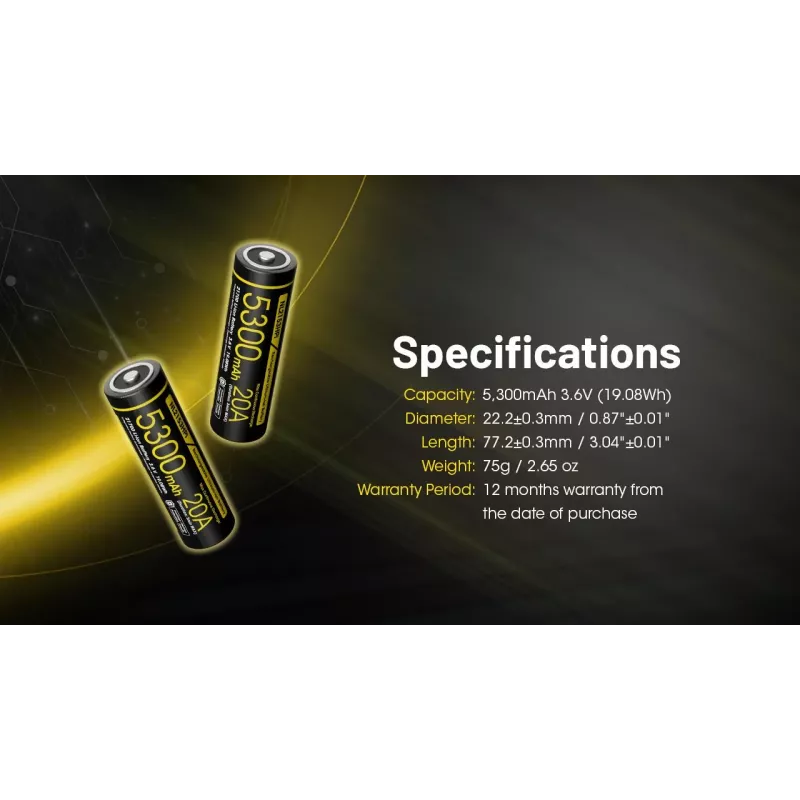 BATERÍA RECARG. LI-ION 3.6V/NL2153HPI(5300MAH) NITECORE