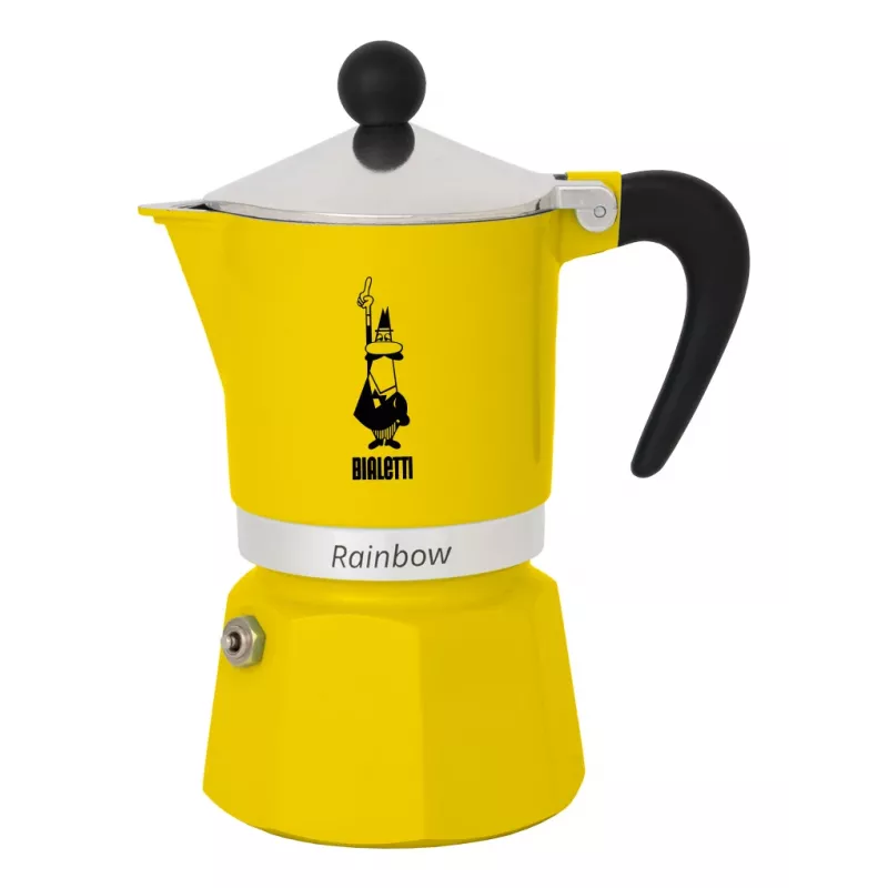Cafetera moka Bialetti Rainbow Negro Amarillo