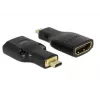 DeLOCK 65664 adaptador HDMI de alta velocidad con Ethernet, de HDMI Micro-D macho a HDMI-A hembra, 4K, negro