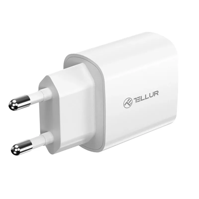 Cargador de pared Tellur TLL151421 20W USB-C PD carga rápida para teléfonos y tablets