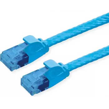 Cable de parcheo VALUE Cat.6A (Clase EA) UTP, extraplano, azul, 1 m (21.99.2051)