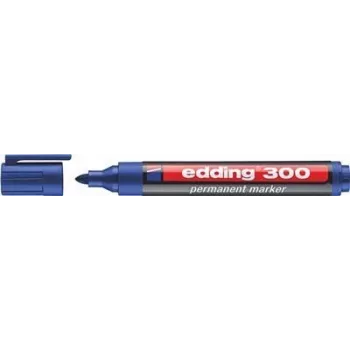 Edding 300 Rotulador permanente — tinta azul, punta 1,5 mm, pack de 10