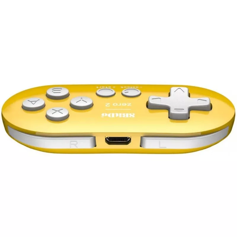 Mando de juego inalámbrico 8BitDo Zero 2 amarillo — Bluetooth, tamaño compacto de bolsillo, RET00221