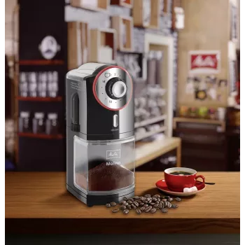 Melitta Molino 100 W Negro, Rojo, Acero inoxidable