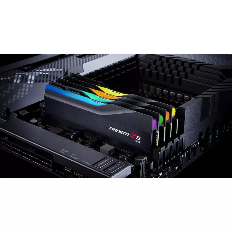 DIMM 32 GB DDR5-6000 (2x 16 GB) Dual-Kit, memoria RAM negra, F5-6000J3238F16GX2-TZ5RK, Trident Z5 RGB, INTEL XMP