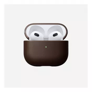 Funda de cuero para AirPods Nomad V3 Rustic Brown — cubierta protectora de cuero para el estuche de carga de los AirPods