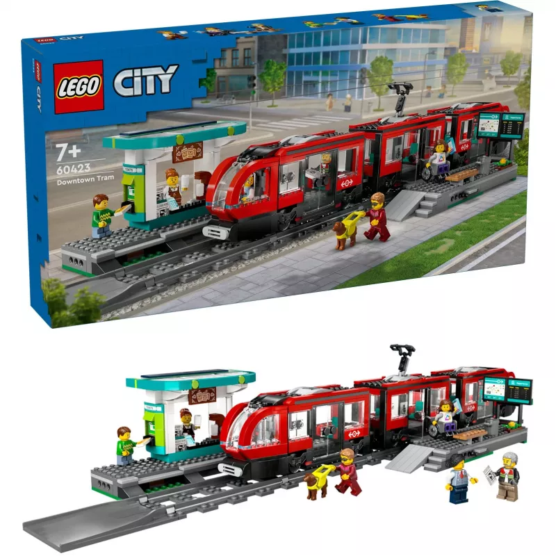 LEGO City Tranvía y Estación, set de construcción de juego de rol para niños con tranvía de juguete, regalo para niños y niñas a partir de 7 años que aman los vehículos