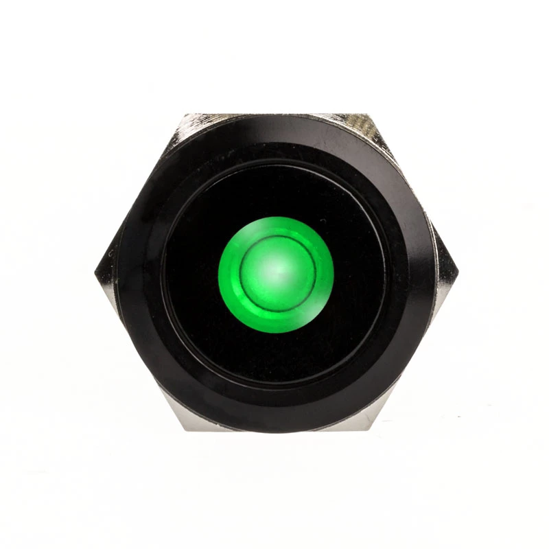 Pulsador antivandálico DimasTech PD220 de 25 mm Blackline Dot RGB