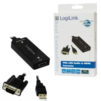 Adaptador de cable de vídeo LogiLink CV0060 negro