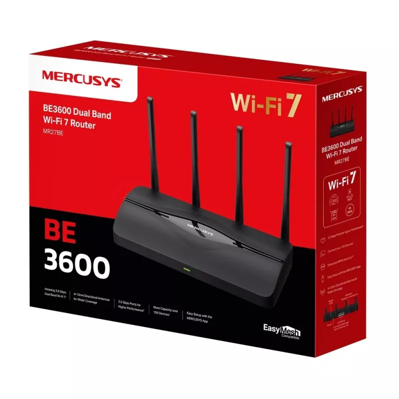 Router Mercusys BE3600 de doble banda Wi-Fi 7