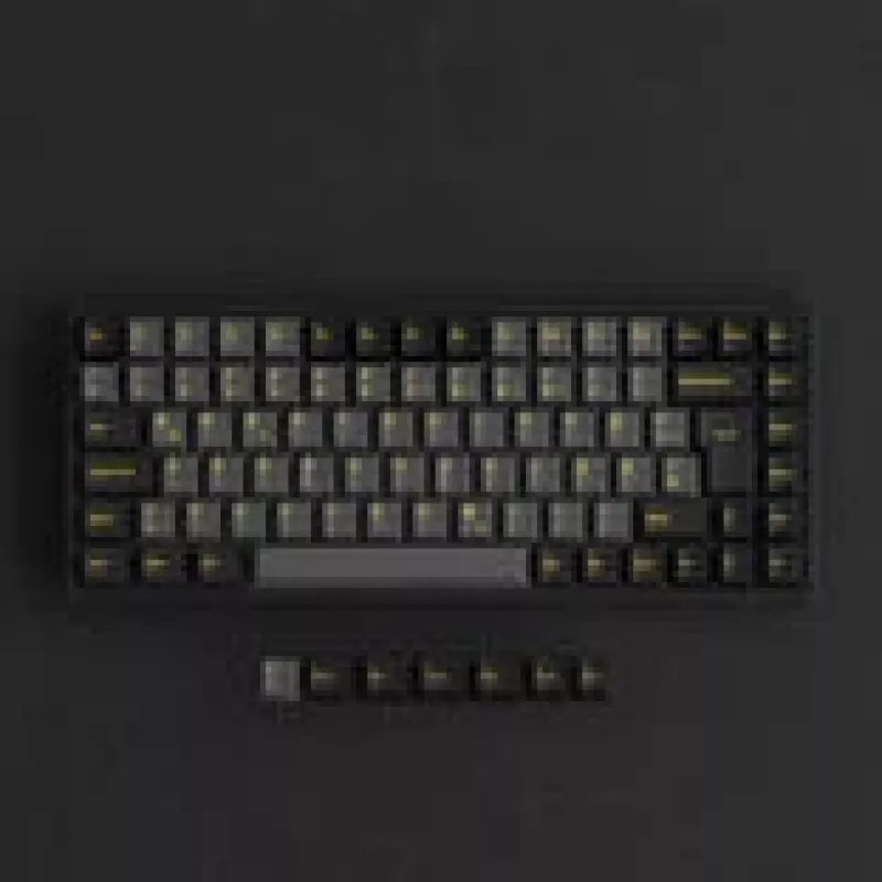 Teclado mecánico gaming AKKO Negro y Oro 3084B Plus, 84 teclas, interruptores Akko V3 Cream Yellow, iluminación RGB