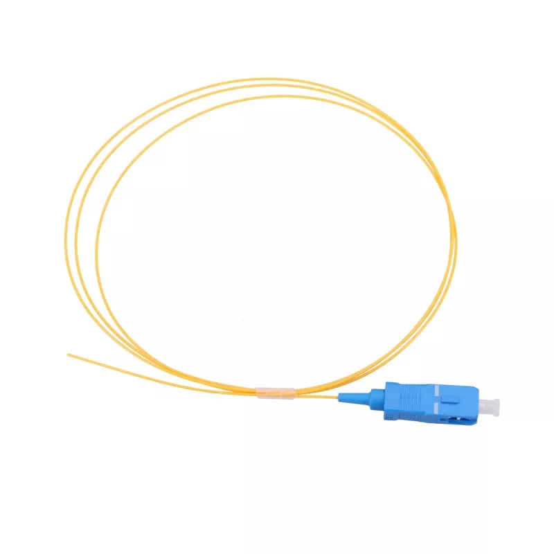 Pigtail SC/UPC PVC monomodo Extralink G.657.A1 FTTH 900 µm 1 m amarillo