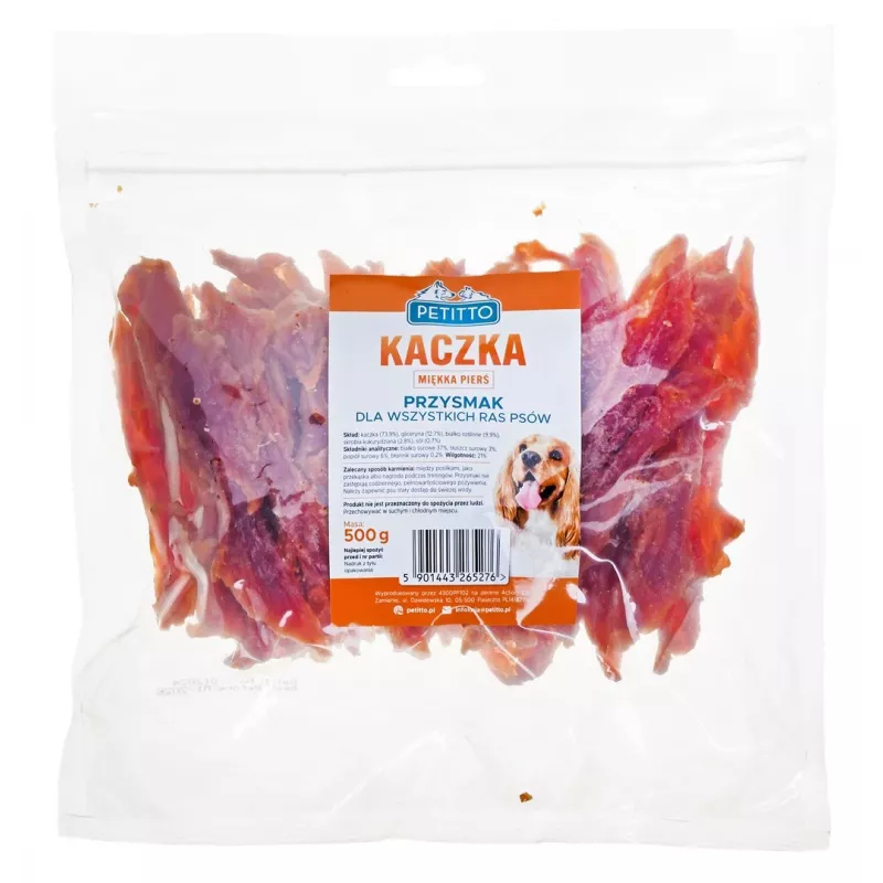 Filete de pechuga de pato blando PETITTO - snacks para perros - 500 g