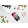 Funda protectora iKins para iPhone XS Max – diseño de flores acuáticas, negra