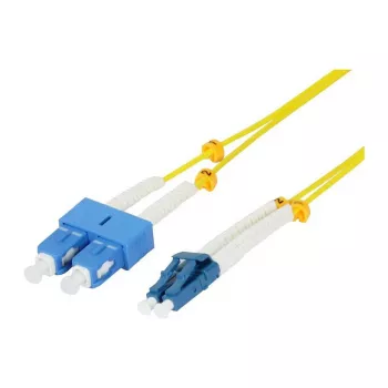 Latiguillo de fibra óptica de 2 fibras Synergy 21 1,5 m LC-SC 9/125um OS2 AD 2 mm funda flexible de protección contra dobleces - fibra monomodo - 1,5 m