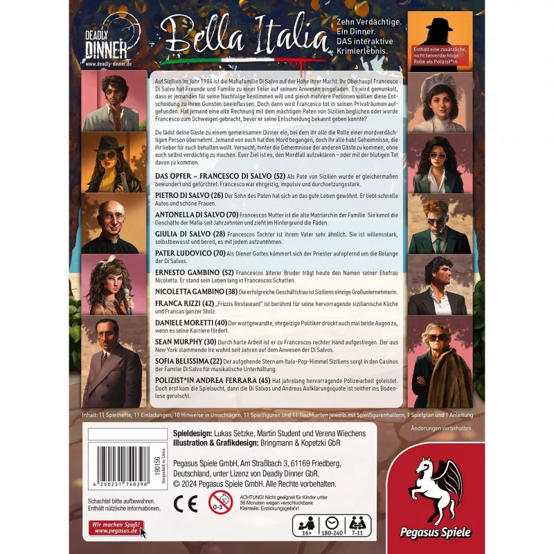 Deadly Dinner - Bella Italia, juego de mesa