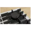 Placa de gas empotrable Bosch PPP6A2I40, 4 zonas, rejillas de hierro fundido, negra, 590×520×54 mm, control por mando giratorio