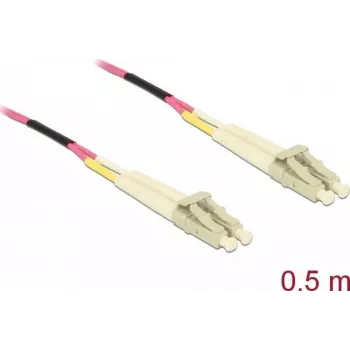 Cable de fibra óptica DeLOCK LC a LC multimodo OM4 0,5 m