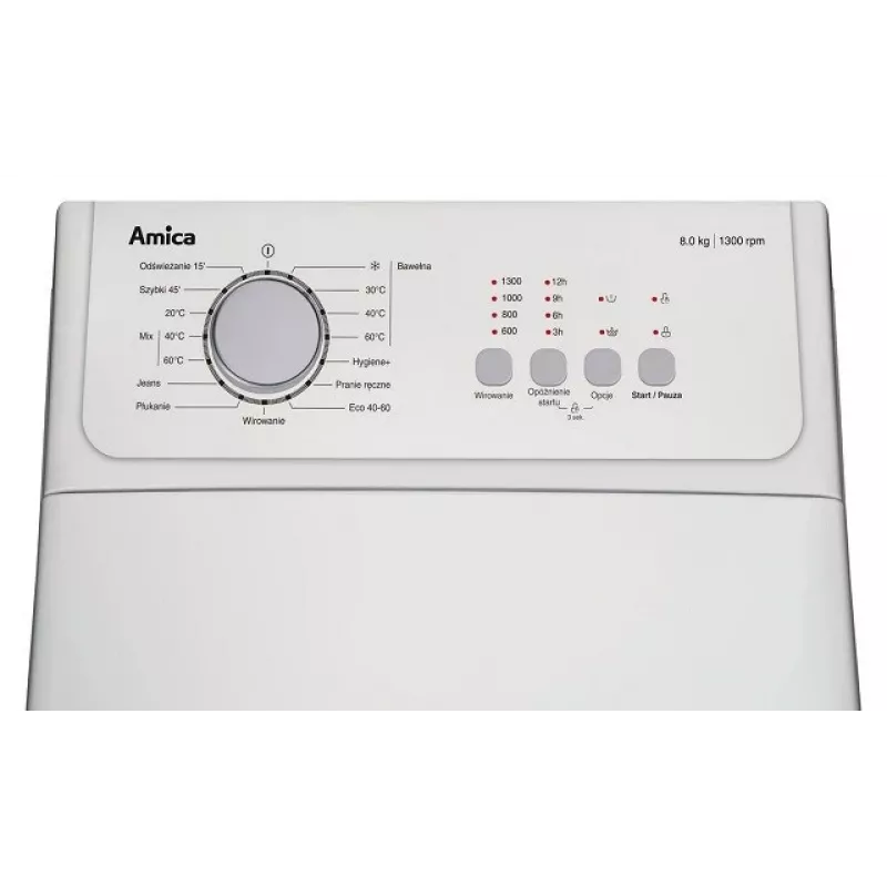 Lavadora de carga superior Amica AGA3T813ANi, 8 kg, 1300 rpm, Blanco
