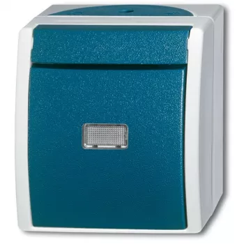 BUSCH JAEGER BJ 2621WGL-53 Pulsador con iluminación ocean IP44 gris/verde azulado