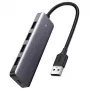 Ugreen Hub 4-en-1 Adaptador USB-C a 4× USB 3.0 + USB-C Gris